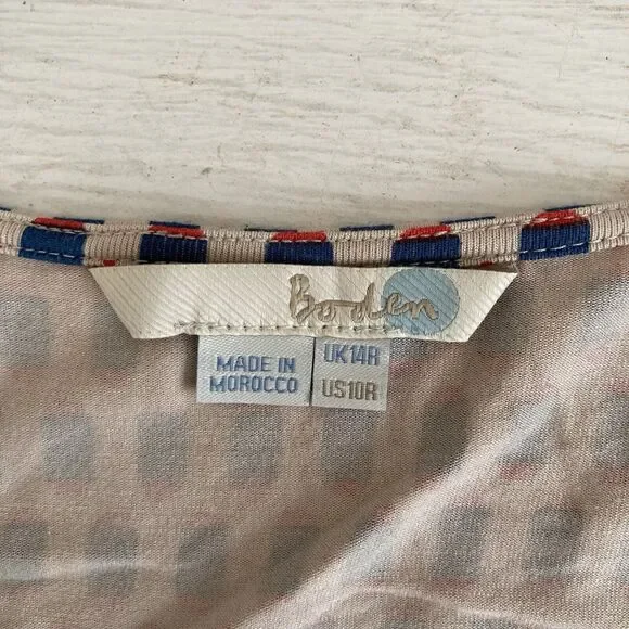 Boden Womens Faux Wrap 3/4 Sleeve Blouse Top Size 10 Multicolor Stretch Business - Picture 11 of 11